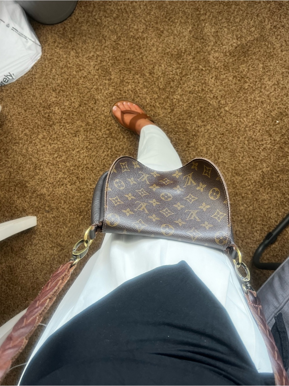 Louis Vuitton Monogram Brown Crossbody with Braided Strap - Picture 3 of 5